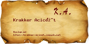 Krakker Acicét névjegykártya
