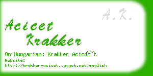 acicet krakker business card